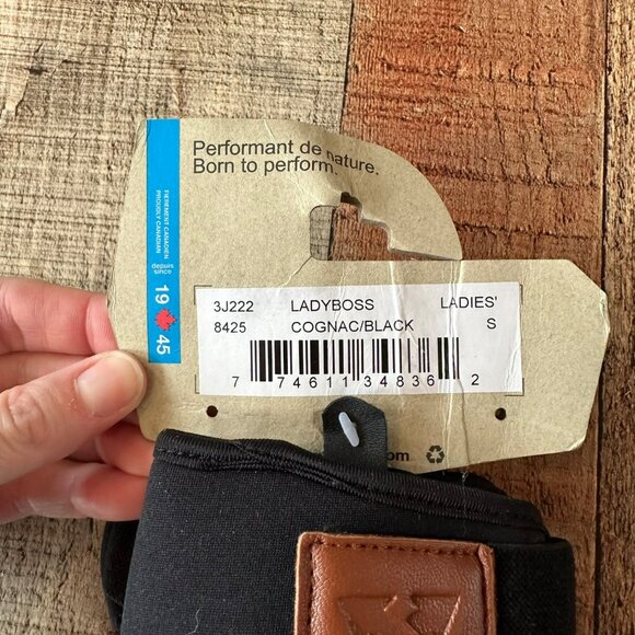 Auclair Womens Size S Lady Boss Ski Gloves Insulated Brown Black Goat Leather - Picture 4 of 7